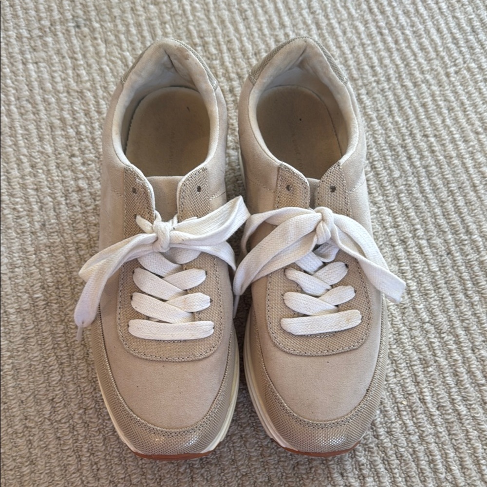 Zara Women's Neutral Platform Sneakers 38 (7.5)